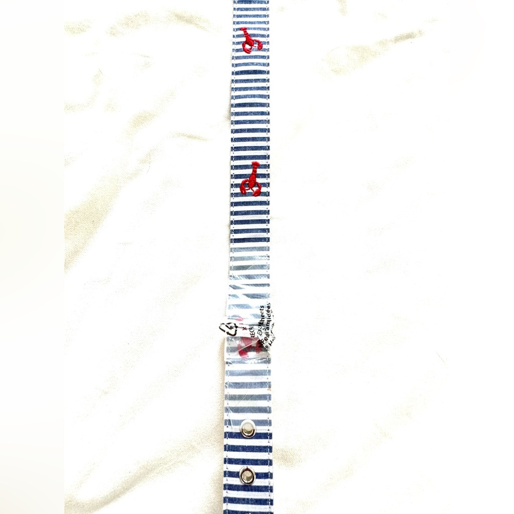 🦞 Brand New 42” Talbots Striped Nautical Belt with Red Lobster Embroidery NWT ⚓️ - Picture 3 of 9